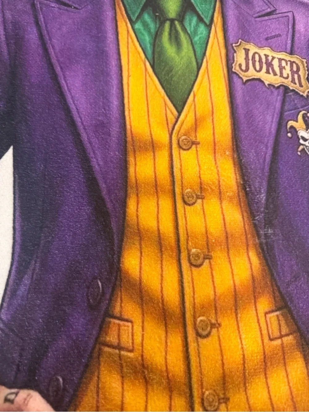 Joker Character Printed Accent Rug - Purple, Yellow, Green. Rug
